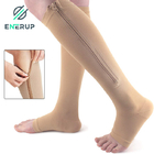 Open Toe Medical Compression Socks 15mmHg Surgical Stockings With Zips