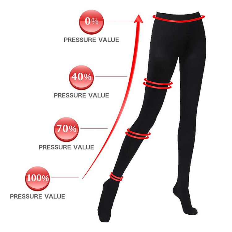 15mmHg Black Medical Compression Socks Support Pantyhose For Varicose Veins