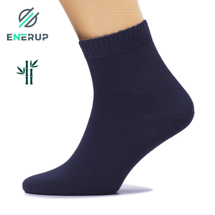 Enerup 74% Rayon Bamboo Cotton Socks Black Mid Calf Socks