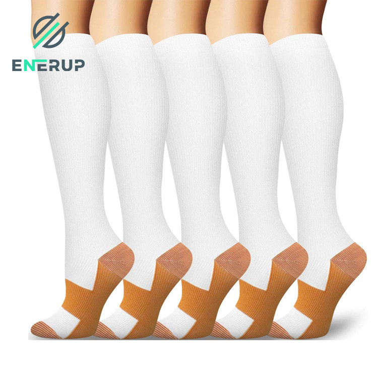 S M Copper Fit Unisex Compression Sock 15-20mmhg Copper Fit Socks White