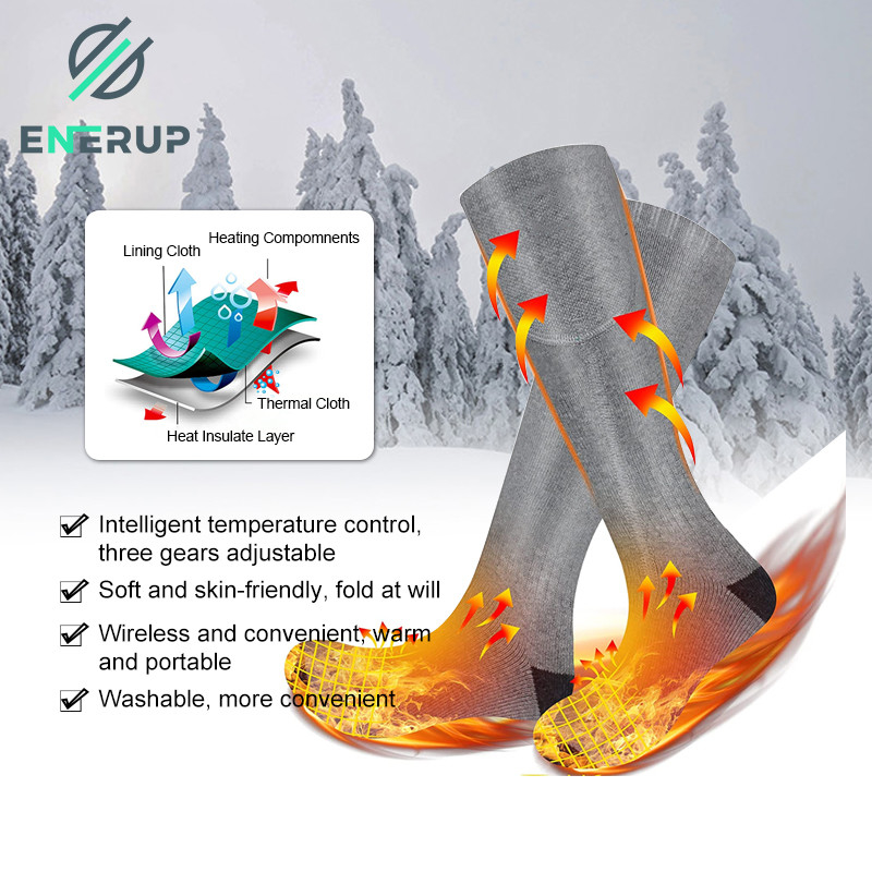 Rechargeable Electric Heated Socks Waterproof Extreme Cold Weather Mid Length Sock