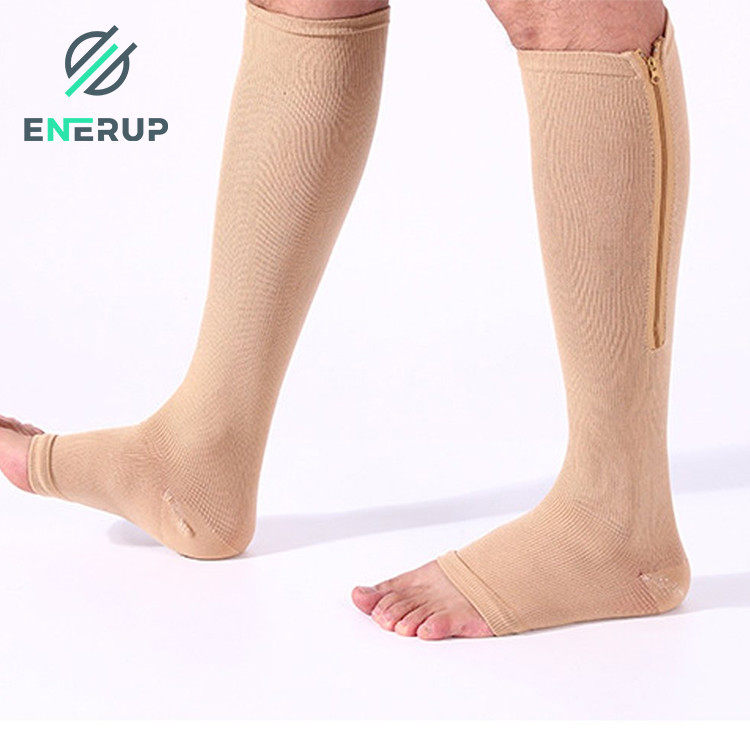 20-30mmHg Zipper Medical Compression Socks With Open Toe