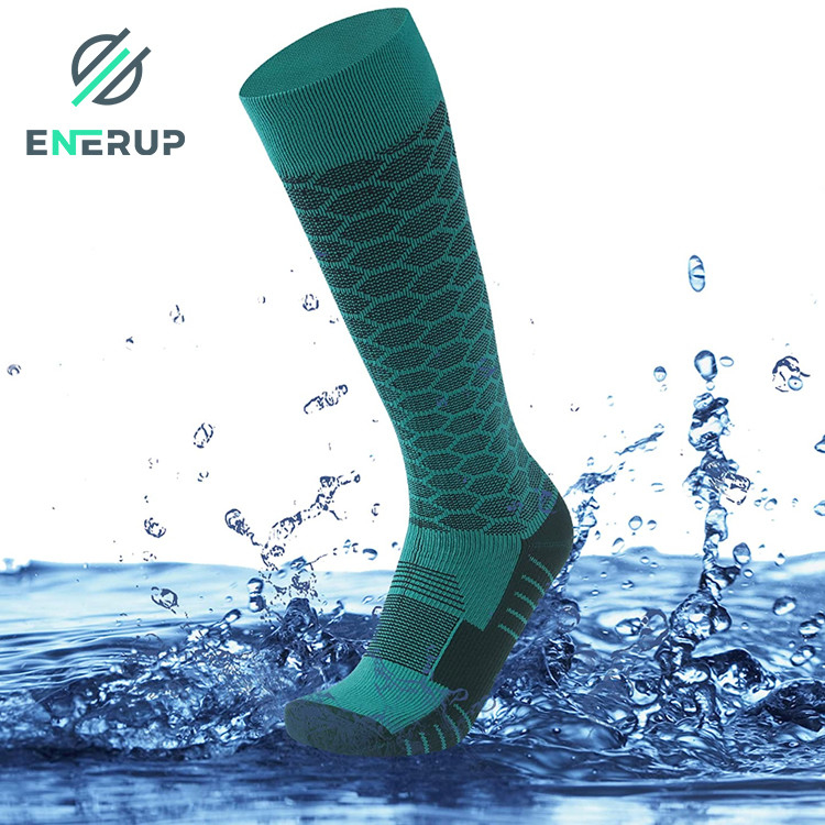 Seamless Green Waterproof Running Socks Sublimated Football Socks
