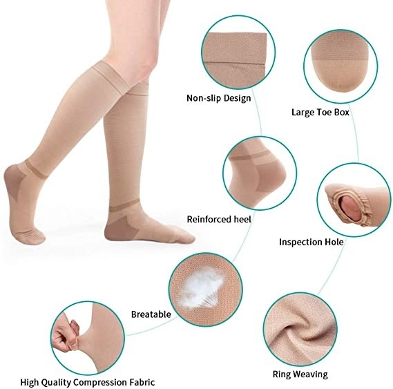 Odm Thigh High 15-20 Mmhg Medical Compression Socks Unisex Sustainable